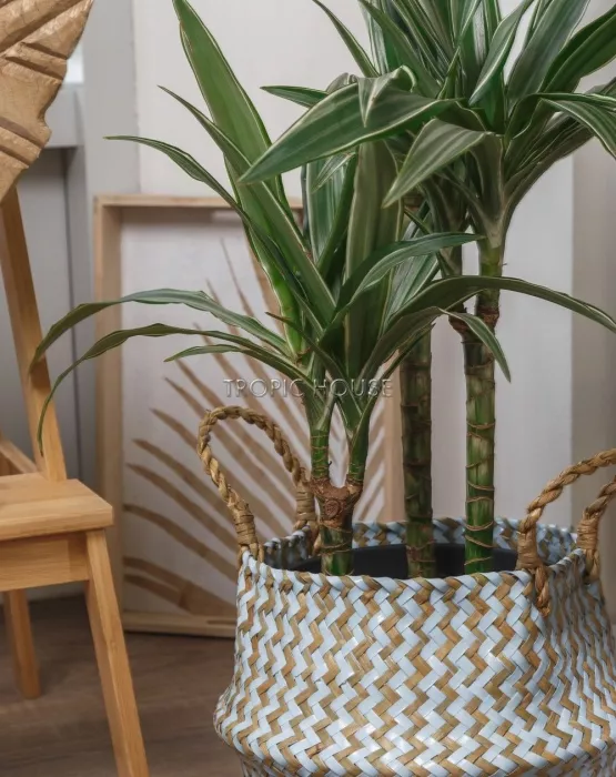 Корзина средняя голубой зигзаг