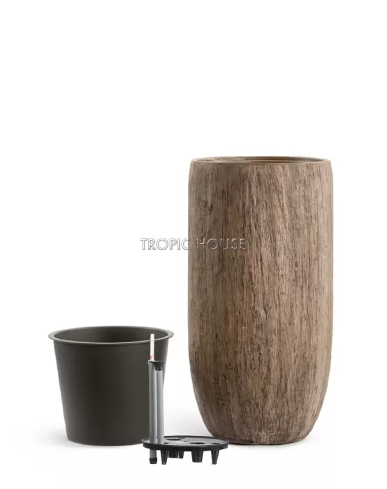 Кашпо TREEZ Effectory, Высокий округлый конус, Светлый дуб