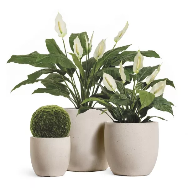 Кашпо TREEZ Effectory, Округлый конус, Белый песок