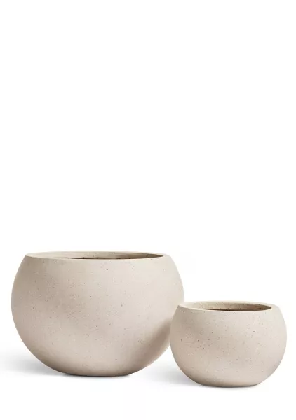 Кашпо TREEZ Effectory, Полусфера, Белый песок