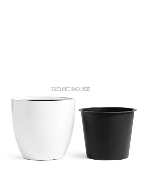 Кашпо TREEZ Effectory, Округлый конус, Белый глянцевый лак