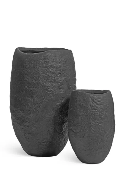 Кашпо TREEZ Effectory, Organic, Высокая чаша, Тёмно-серый камень