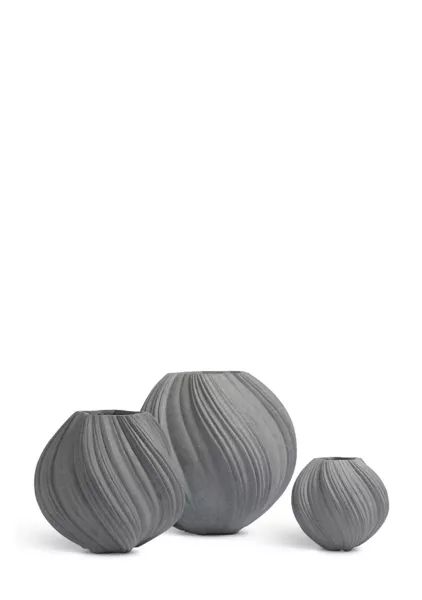 Кашпо TREEZ Effectory, Dune, Сферическая Дизайн-ваза, Дымчато-серый песок