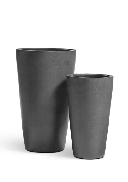 Кашпо TREEZ Effectory, Высокий конус, Тёмно-серый бетон