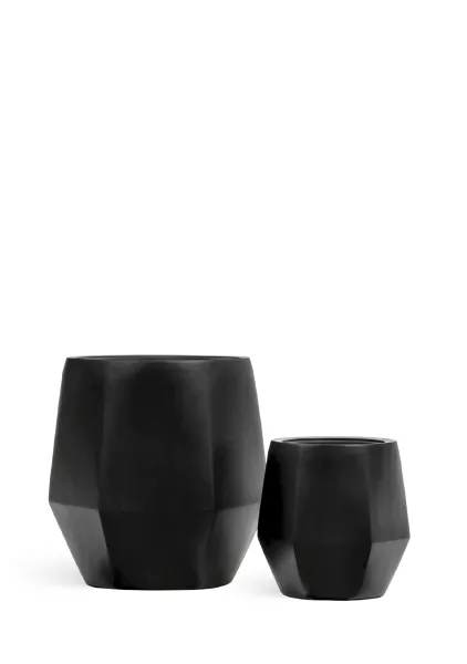 Кашпо TREEZ Effectory, Crystal, Многогранник, Антрацит