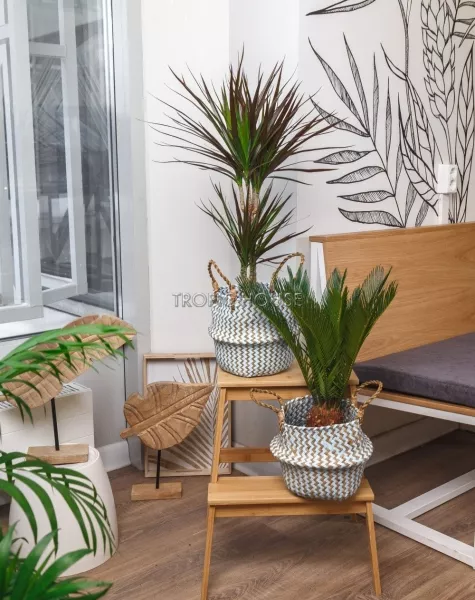 Корзина малая голубой зигзаг