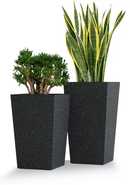 Кашпо CONCRETIKA CONIC EGG BLACK