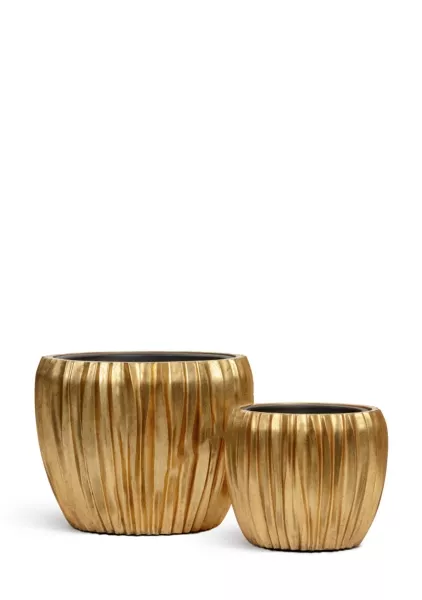 Кашпо TREEZ Effectory, Чаша Design Wave, Сусальное золото