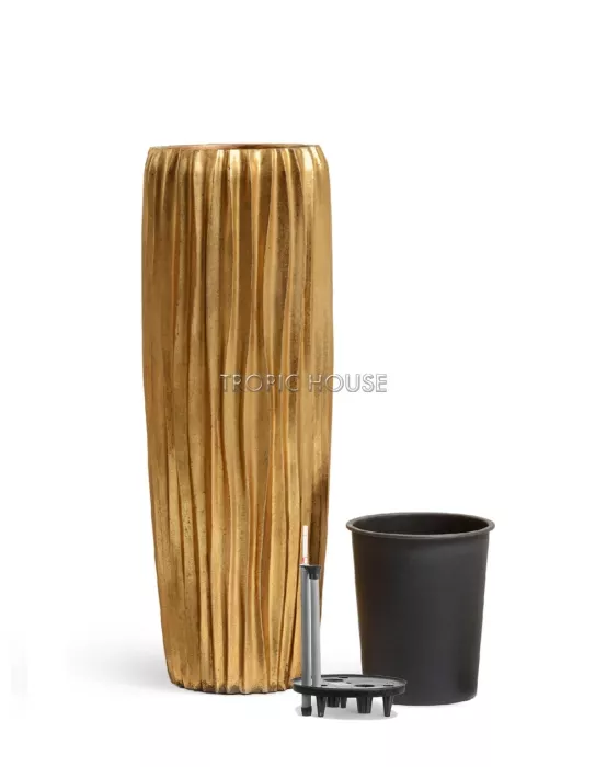 Кашпо TREEZ Effectory, Высокий конус, Сусальное золото