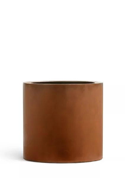 Кашпо TREEZ Effectory, Corten Steel, Цилиндр, Бархатистая окись