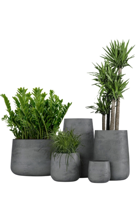 Кашпо CONCRETIKA CONE SMOKEY BLUE