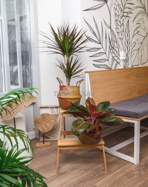 Корзина средняя белый зигзаг