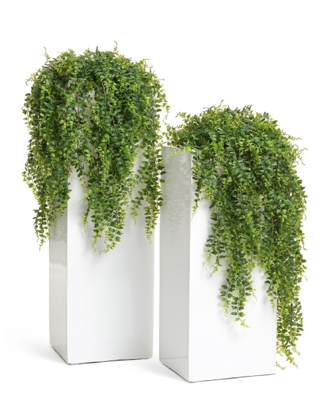 Кашпо TREEZ Effectory, Высокий куб, Белый глянцевый лак