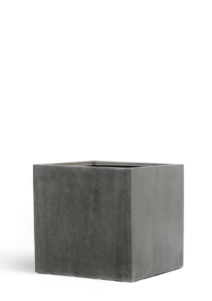 Кашпо TREEZ Effectory, Куб, Темно-серый бетон