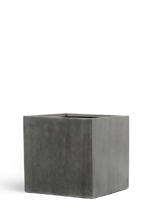 Кашпо TREEZ Effectory, Куб, Темно-серый бетон