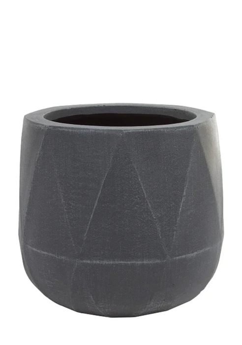 Кашпо Nobilis Marco "Diamond white grey Jar" (файкостоун), D29хH26 см