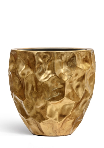 Кашпо TREEZ Effectory, Округлая чаша Design Crumple, Сусальное золото