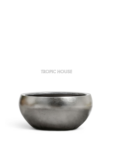 Кашпо TREEZ Effectory, Низкая полусфера, Стальное серебро