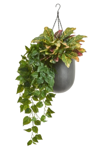 Кашпо TREEZ Effectory, Чаша подвесная, Тёмно-серый бетон