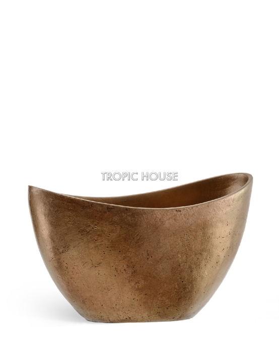 Кашпо TREEZ Effectory, Ваза-лодка малая , Тёмное матовое золото