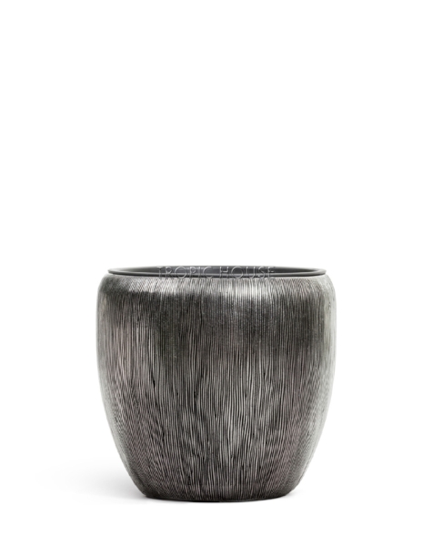 Кашпо TREEZ Effectory, Конус-Чаша, Стальное серебро
