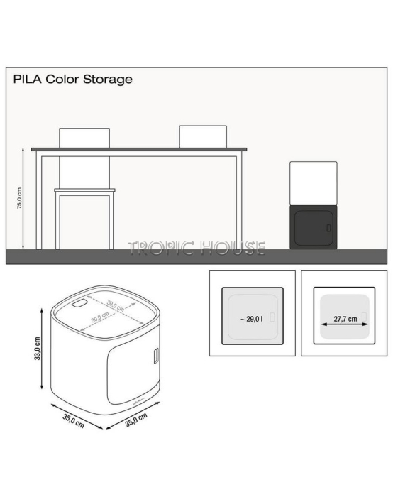 Кашпо LECHUZA PILA Color Storage 35х33 см