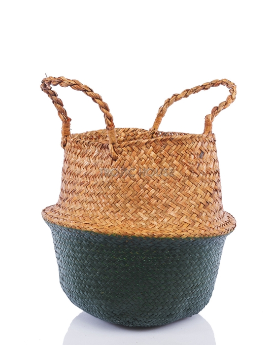 Корзина большая зеленый/крафт