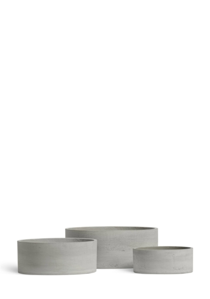 Кашпо TREEZ ERGO, Низкий цилиндр, Светло-серый бетон