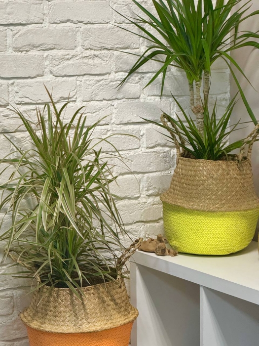 Корзина большая оранжевый/крафт