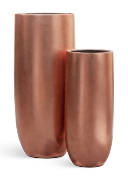 Кашпо TREEZ Effectory, Высокий округлый конус, Розовая медь