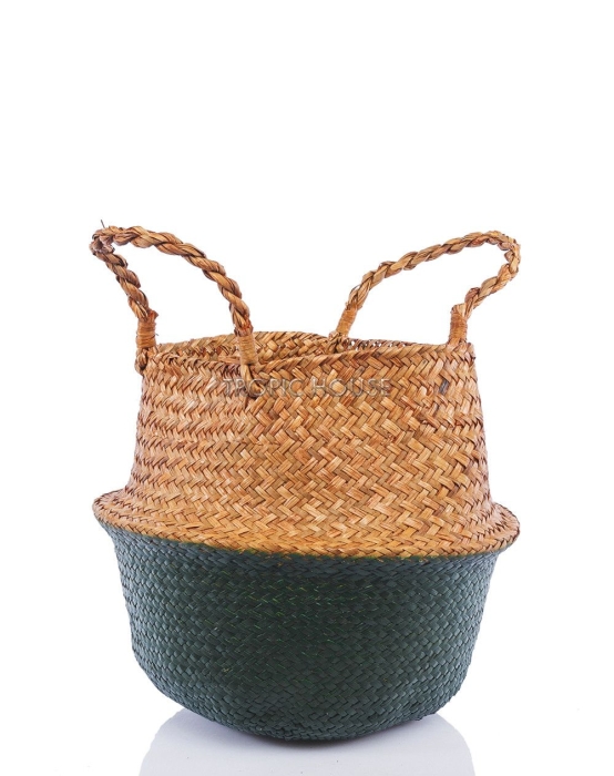 Корзина средняя зеленый/крафт