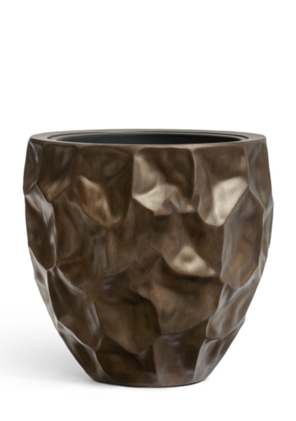 Кашпо TREEZ Effectory, Округлая чаша Design Crumple, Чернёная бронза