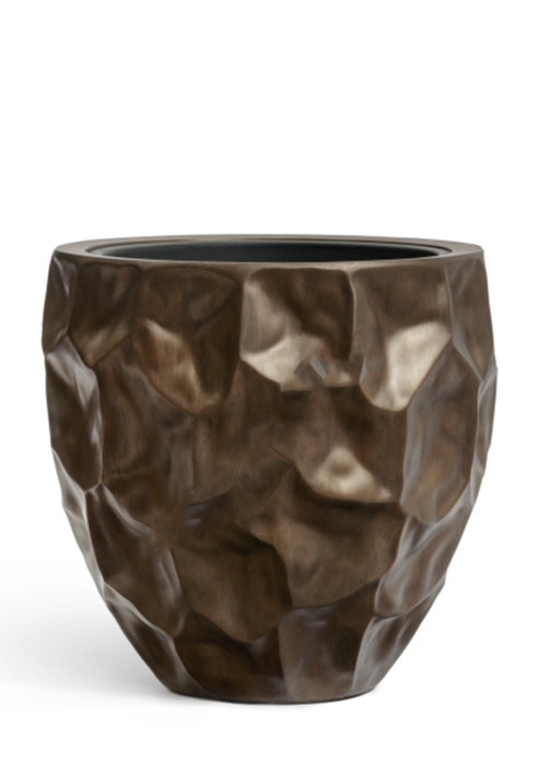 Кашпо TREEZ Effectory, Округлая чаша Design Crumple, Чернёная бронза