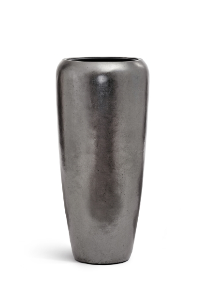 Кашпо TREEZ Effectory, Дизайн-конус, Стальное серебро