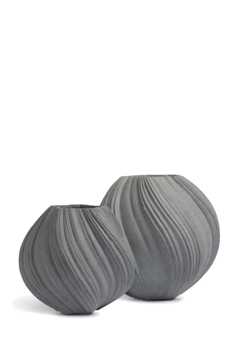 Кашпо TREEZ Effectory, Dune, Сферическая Дизайн-ваза, Дымчато-серый песок