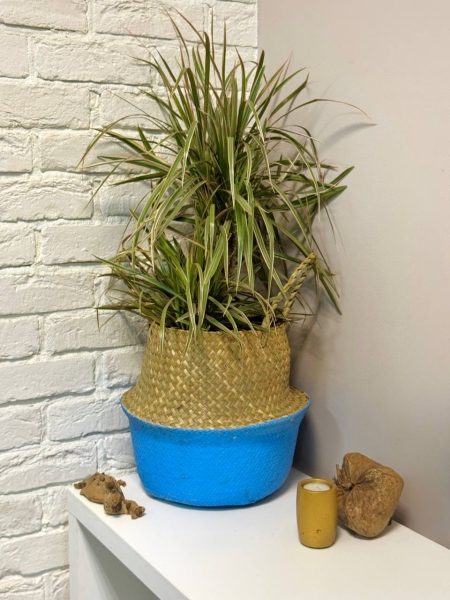 Корзина большая синий/крафт