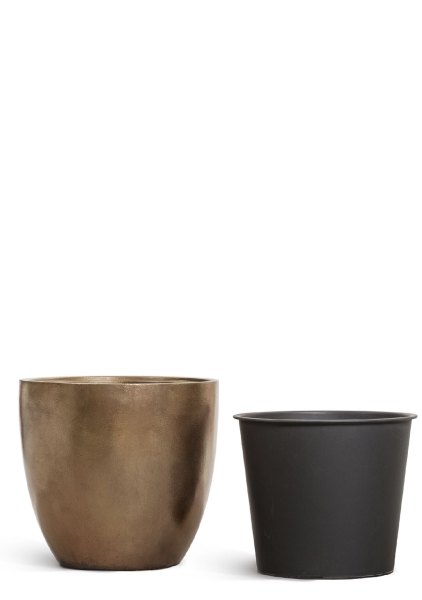 Кашпо TREEZ Effectory, Округлый конус, Тёмное-матовое золото