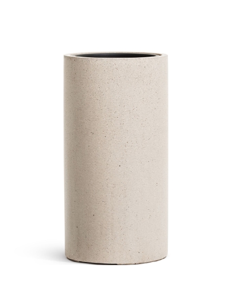 Кашпо TREEZ Effectory, Высокий цилиндр, Белый песок