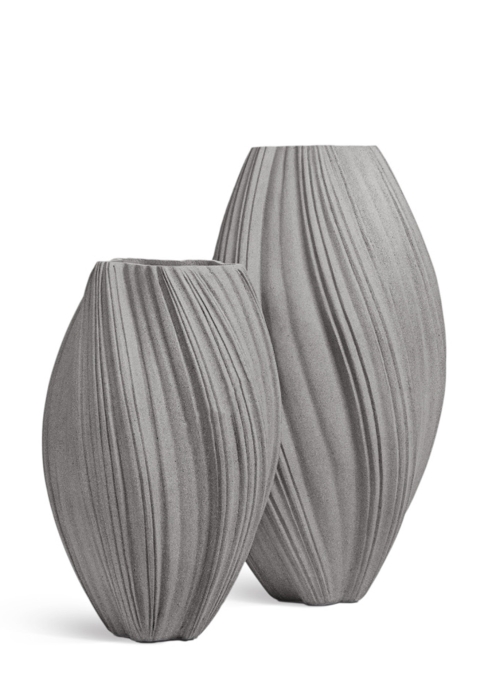 Кашпо TREEZ Effectory, Dune, Высокая дизайн-ваза, Дымчато-серый песок