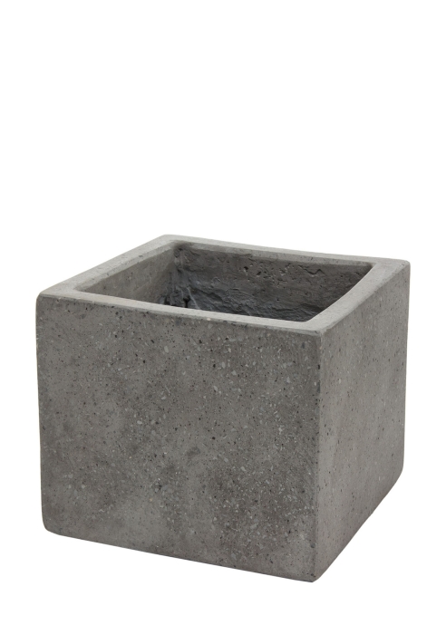 Кашпо Nobilis Marco "Grey Cube" (полистоун), 22х22хН19 см