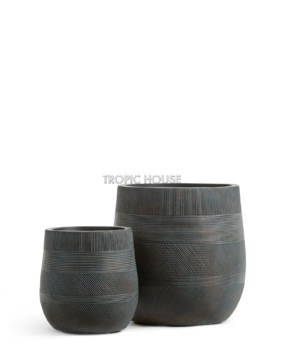 Кашпо TREEZ ЭРГО Графикс Округлая чаша Окись с медной патиной в-31 см, д-31 см