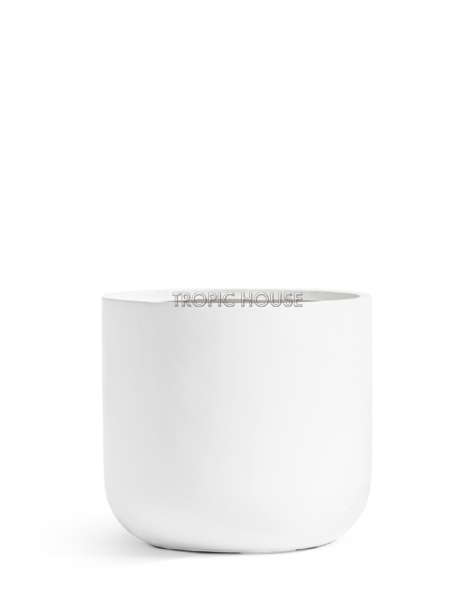 Кашпо TREEZ ERGO, Закруглённый цилиндр, Белый камень
