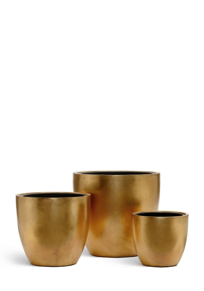 Кашпо TREEZ Effectory, Округлый конус, Сусальное золото