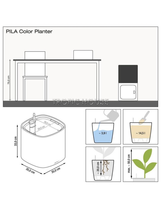 Кашпо LECHUZA PILA Color Planter 35х33 см