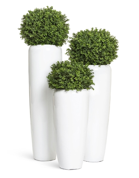 Кашпо TREEZ Effectory, Высокий конус, Белый глянцевый лак