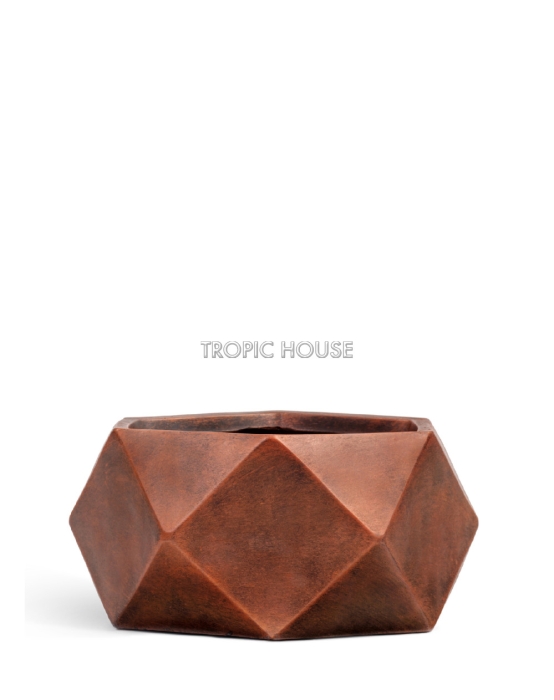 Кашпо TREEZ ERGO, Низкая чаша, Состаренная медь