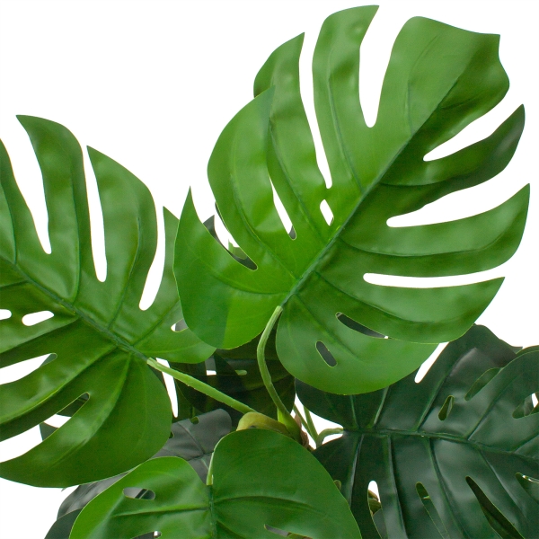 Растение искусственное в кашпо "Монстера Сплит", H140 см, 21 лист