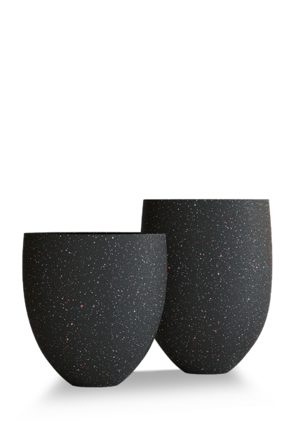 Кашпо CONCRETIKA BARREL EGG BLACK