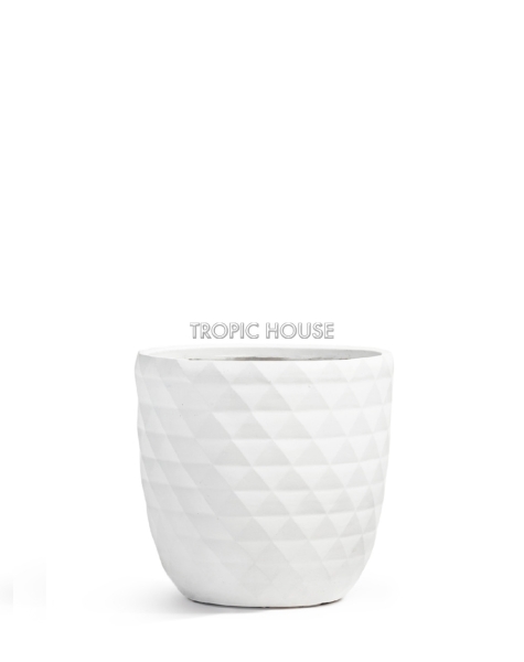 Кашпо TREEZ ERGO, Чаша-конус, Белый камень