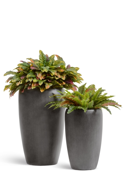 Кашпо TREEZ Effectory, Высокий округлый конус, Тёмно-серый бетон